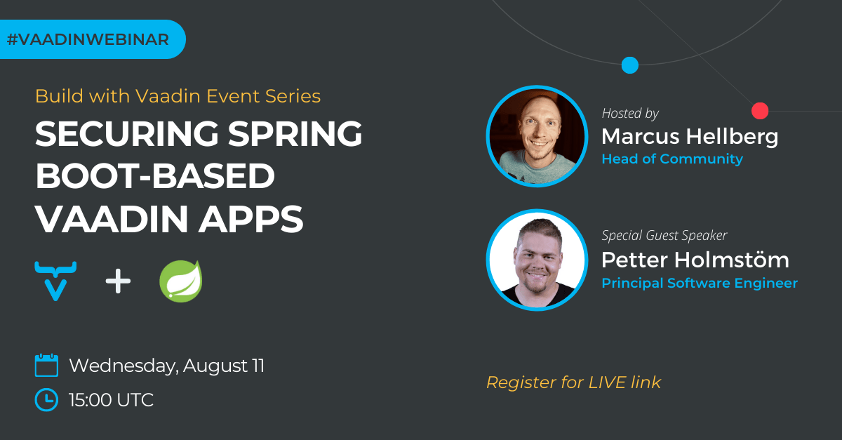 Vaadin inar Securing Spring Bootbased Vaadin Apps